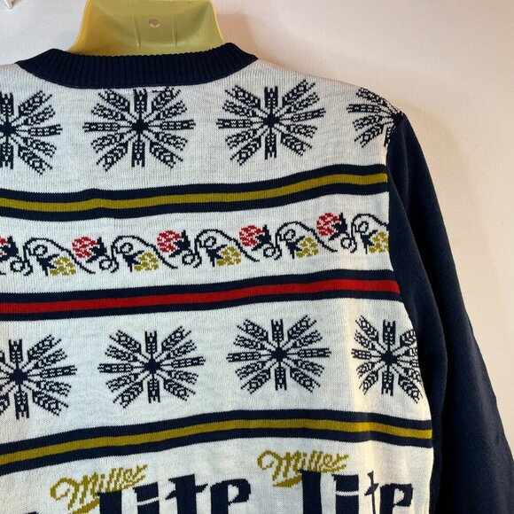 Miller Lite Men's Acrylic Christmas Sweater - Size Medium - Picture 4 of 5